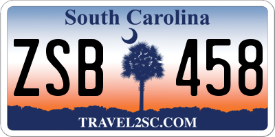 SC license plate ZSB458