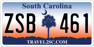 SC license plate ZSB461