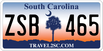 SC license plate ZSB465