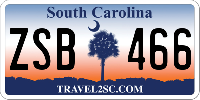 SC license plate ZSB466
