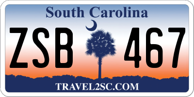 SC license plate ZSB467