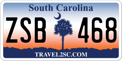 SC license plate ZSB468
