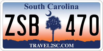 SC license plate ZSB470