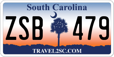 SC license plate ZSB479