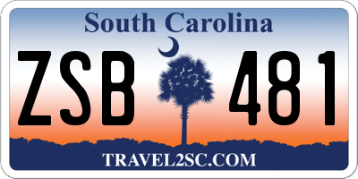 SC license plate ZSB481