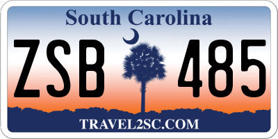 SC license plate ZSB485