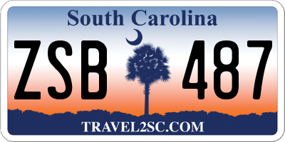SC license plate ZSB487