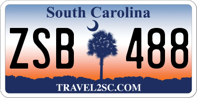 SC license plate ZSB488