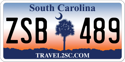 SC license plate ZSB489