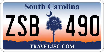 SC license plate ZSB490
