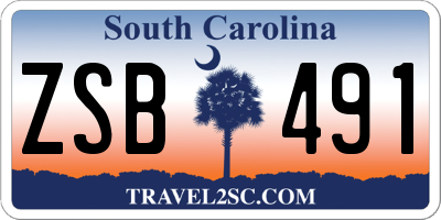 SC license plate ZSB491