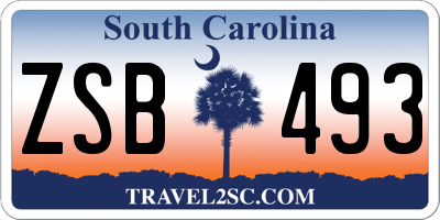SC license plate ZSB493