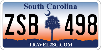 SC license plate ZSB498