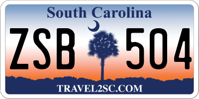 SC license plate ZSB504