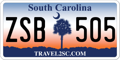 SC license plate ZSB505