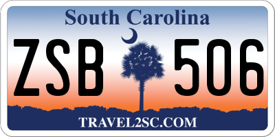 SC license plate ZSB506
