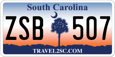 SC license plate ZSB507