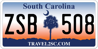SC license plate ZSB508