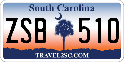 SC license plate ZSB510