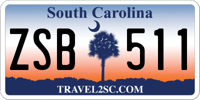 SC license plate ZSB511