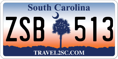 SC license plate ZSB513