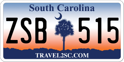 SC license plate ZSB515