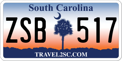 SC license plate ZSB517