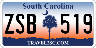 SC license plate ZSB519