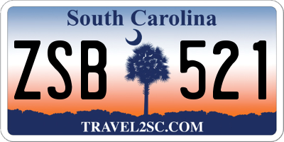 SC license plate ZSB521