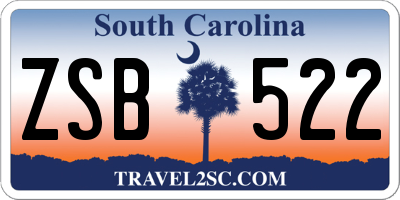 SC license plate ZSB522