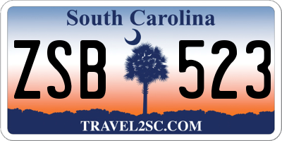 SC license plate ZSB523