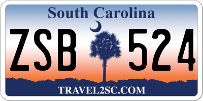SC license plate ZSB524