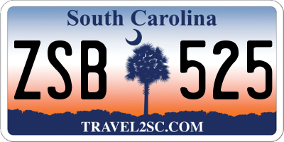SC license plate ZSB525