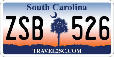 SC license plate ZSB526