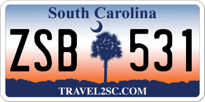 SC license plate ZSB531