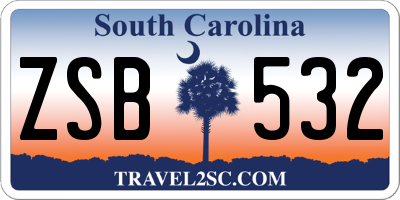 SC license plate ZSB532