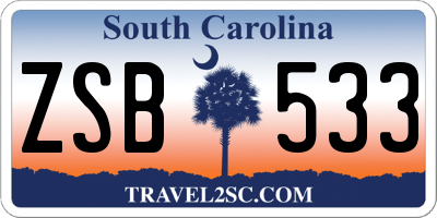 SC license plate ZSB533