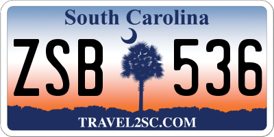 SC license plate ZSB536