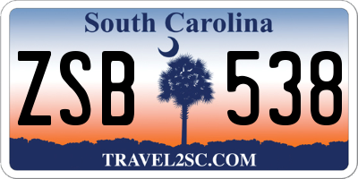 SC license plate ZSB538