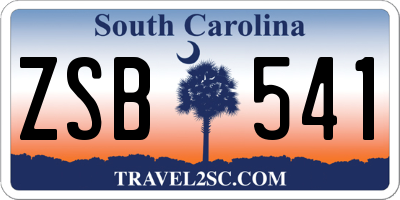 SC license plate ZSB541