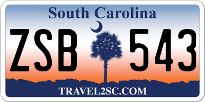 SC license plate ZSB543