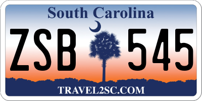 SC license plate ZSB545
