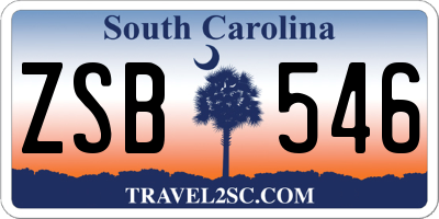 SC license plate ZSB546
