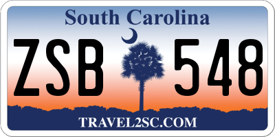SC license plate ZSB548