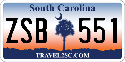 SC license plate ZSB551