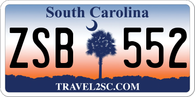 SC license plate ZSB552