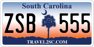 SC license plate ZSB555