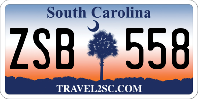 SC license plate ZSB558
