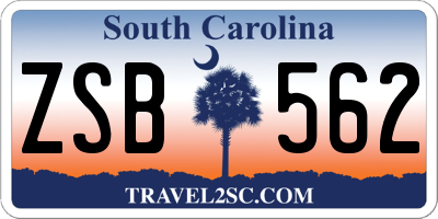 SC license plate ZSB562