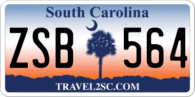 SC license plate ZSB564